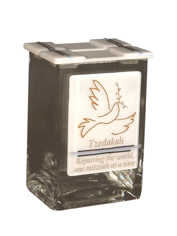 Pushke Tzedakah Box Stringer Dove