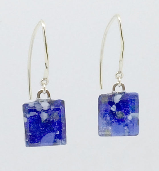 Stone Blue Small Angle Earrings