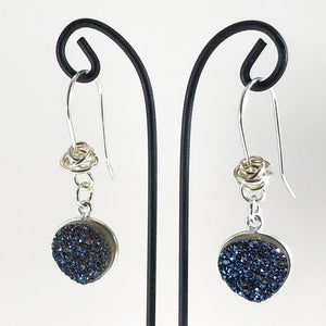 Blue Druzy Earrings