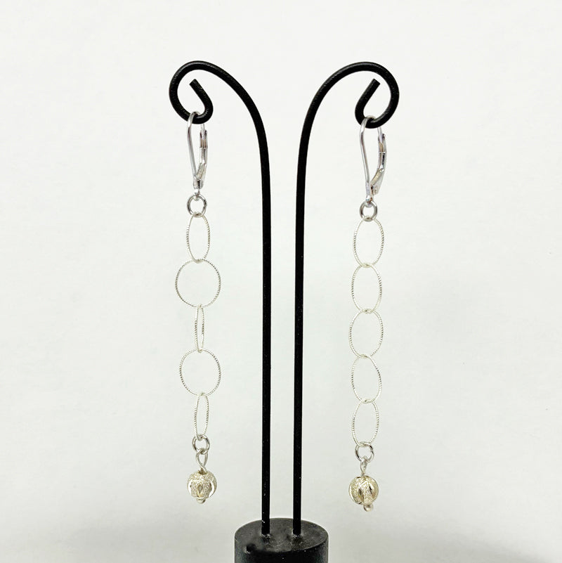 Dangling Silver Circle Earrings