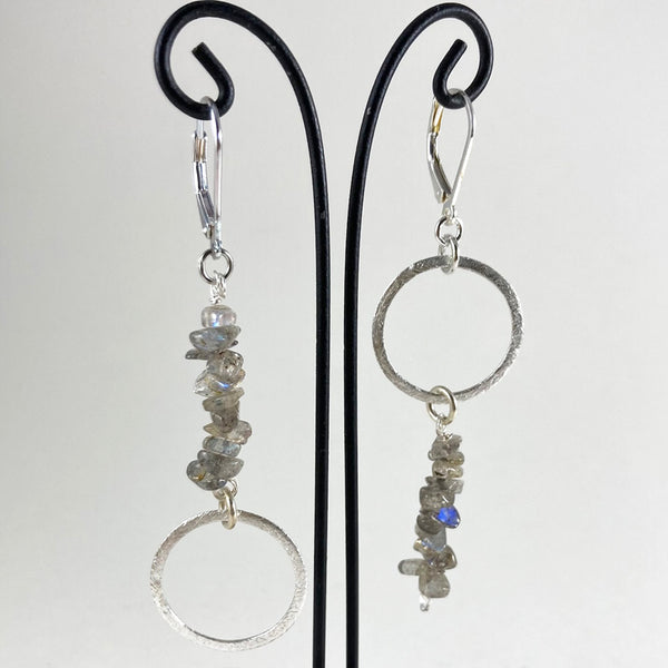 Topsey Turvey Hanging Gems with Brushed Silver Circles