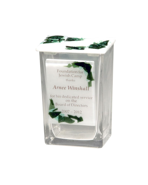 Personalized Glass Tzedakah Box