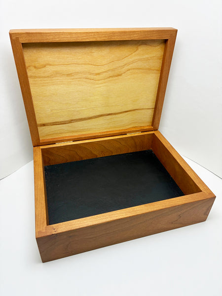 Handmade Maple Wood & Fused Glass Box - CLEARANCE