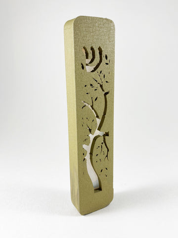 Tree of Life Mezuzah Olive Green  - CLEARANCE