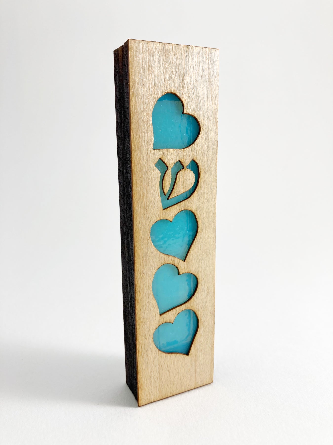 Mezuzah Heart Turquoise