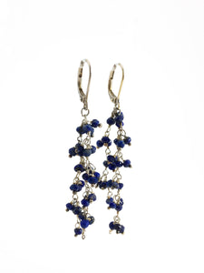 Blue Lapis Sterling Silver & Dangle Earrings