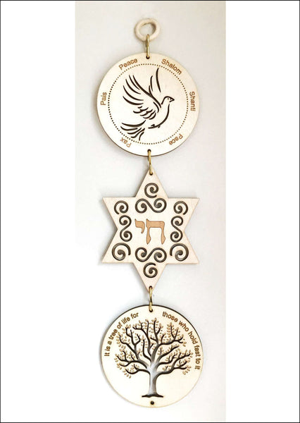 Dove, Jewish Star, Chai, Tree of life
