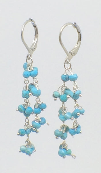 Turquoise & Sterling Silver Dangle Earrings
