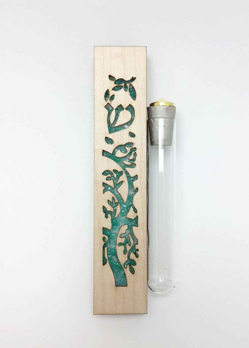 Tree of Life Wedding Mezuzah for Break Glass Beames Designs